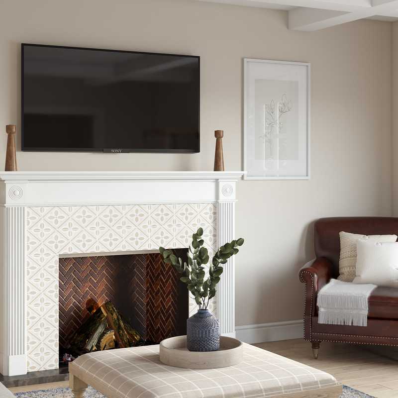 Transitional Living Room Design by Havenly Interior Designer Kayla