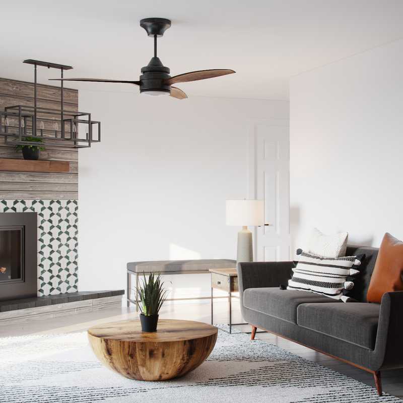 Modern, Bohemian, Farmhouse Living Room Design by Havenly Interior Designer Maria
