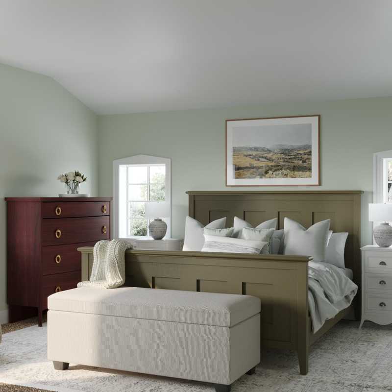 Farmhouse Bedroom Design by Havenly Interior Designer Kayla