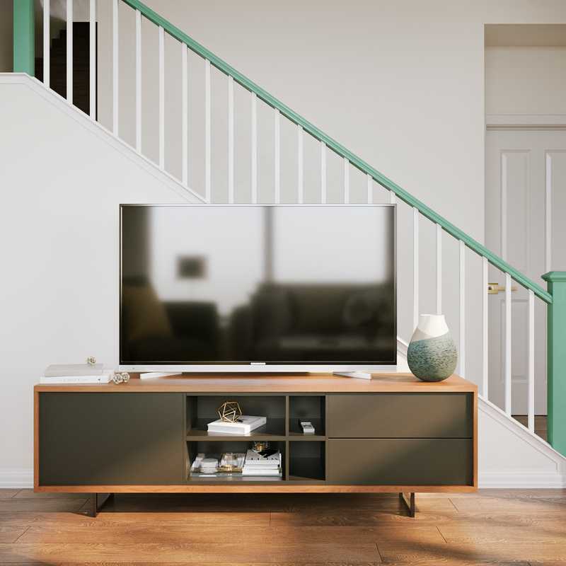 Bohemian, Midcentury Modern Living Room Design by Havenly Interior Designer Jessica