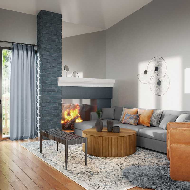 Modern, Eclectic, Midcentury Modern Living Room Design by Havenly Interior Designer Jimena