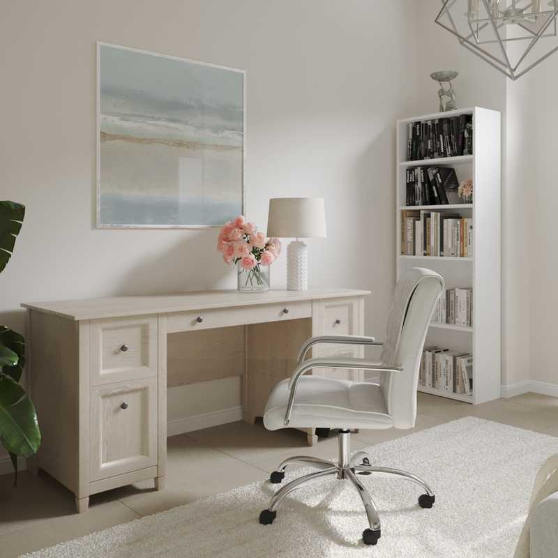 Bohemian, Coastal Office Design by Havenly Interior Designer Camila