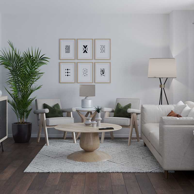 Modern, Bohemian, Classic Contemporary Living Room Design by Havenly Interior Designer Camila