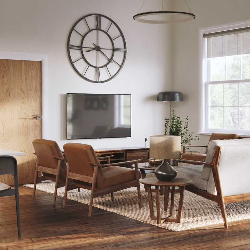 Modern, Industrial, Midcentury Modern Living Room Design by Havenly Interior Designer Brittany