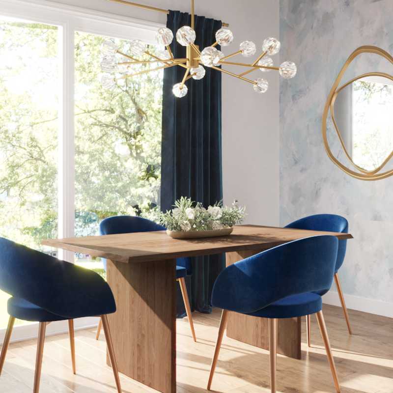 Bohemian, Glam Dining Room Design by Havenly Interior Designer Pamela