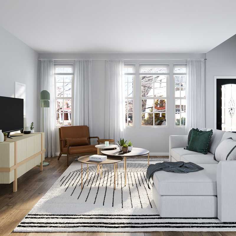 Midcentury Modern, Minimal, Scandinavian Living Room Design by Havenly Interior Designer Jessica
