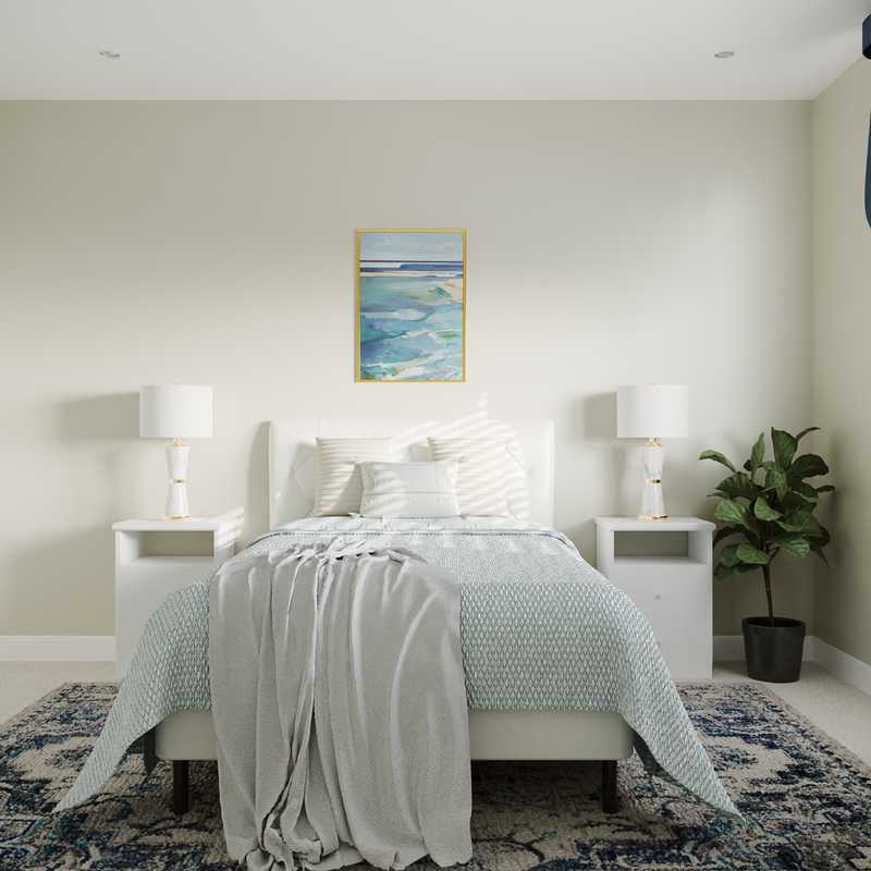 Bohemian, Coastal, Glam Bedroom Design by Havenly Interior Designer Allison