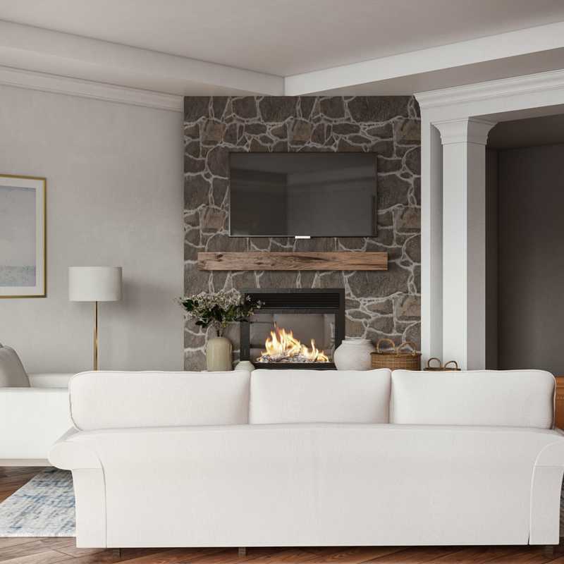 Eclectic, Bohemian, Coastal Living Room Design by Havenly Interior Designer Sarah