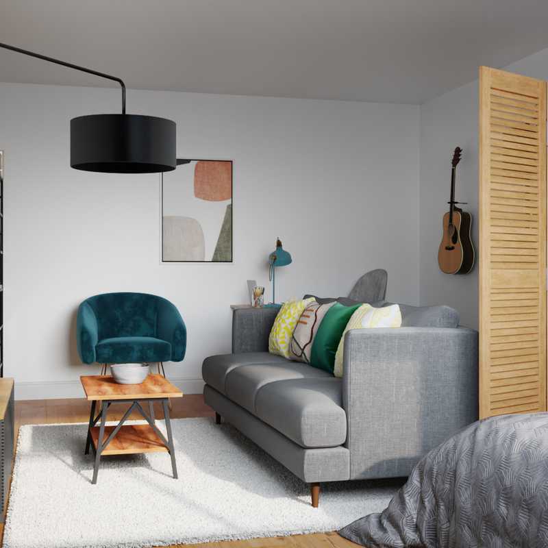Modern, Industrial, Midcentury Modern Living Room Design by Havenly Interior Designer Lena