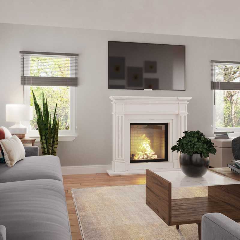 Modern, Bohemian, Midcentury Modern Living Room Design by Havenly Interior Designer Carla