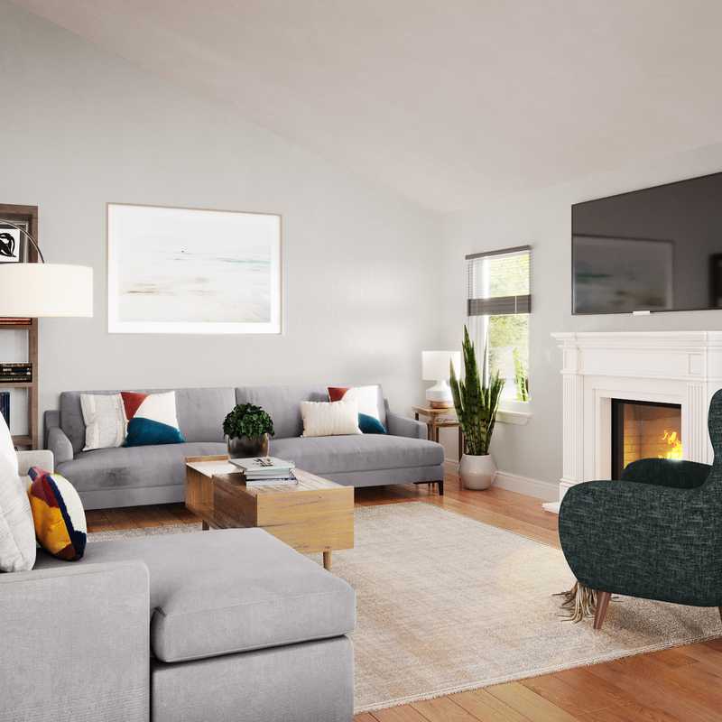 Modern, Bohemian, Midcentury Modern Living Room Design by Havenly Interior Designer Carla