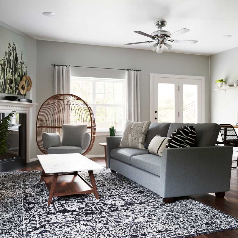 Modern, Bohemian, Traditional, Transitional, Midcentury Modern, Scandinavian Living Room Design by Havenly Interior Designer Taylor