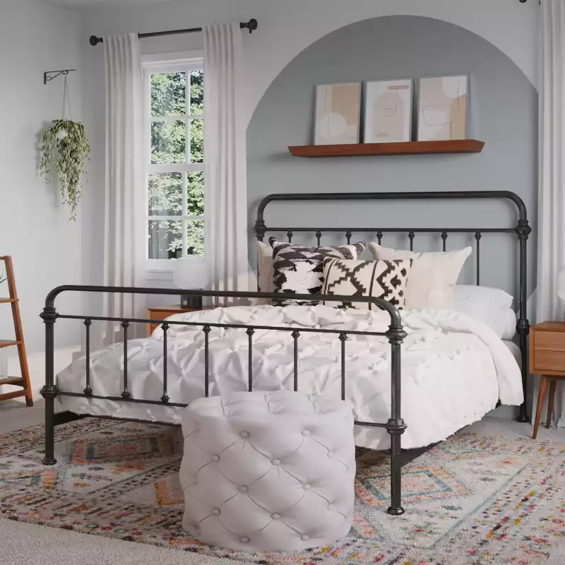 Bohemian, Midcentury Modern Bedroom Design by Havenly Interior Designer Luciano