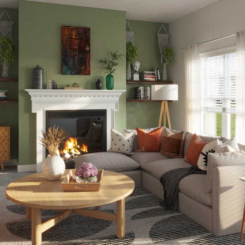 Contemporary, Bohemian, Midcentury Modern, Scandinavian Living Room Design by Havenly Interior Designer Ingrid