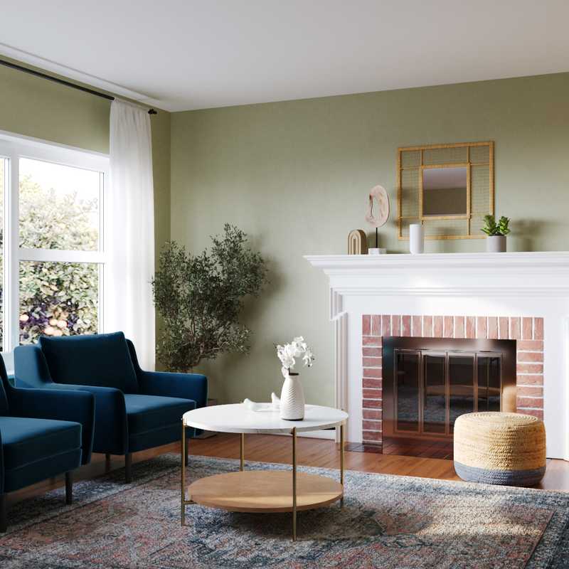 Eclectic, Midcentury Modern Living Room Design by Havenly Interior Designer Emily