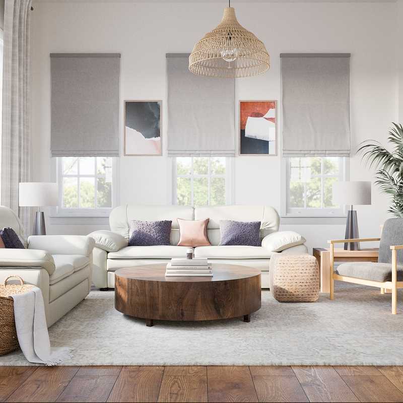 Modern, Farmhouse, Rustic, Transitional Living Room Design by Havenly Interior Designer Karen