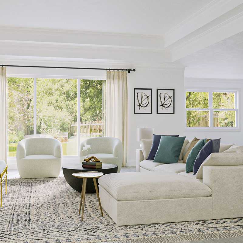 Modern, Glam, Transitional Living Room Design by Havenly Interior Designer Paulina