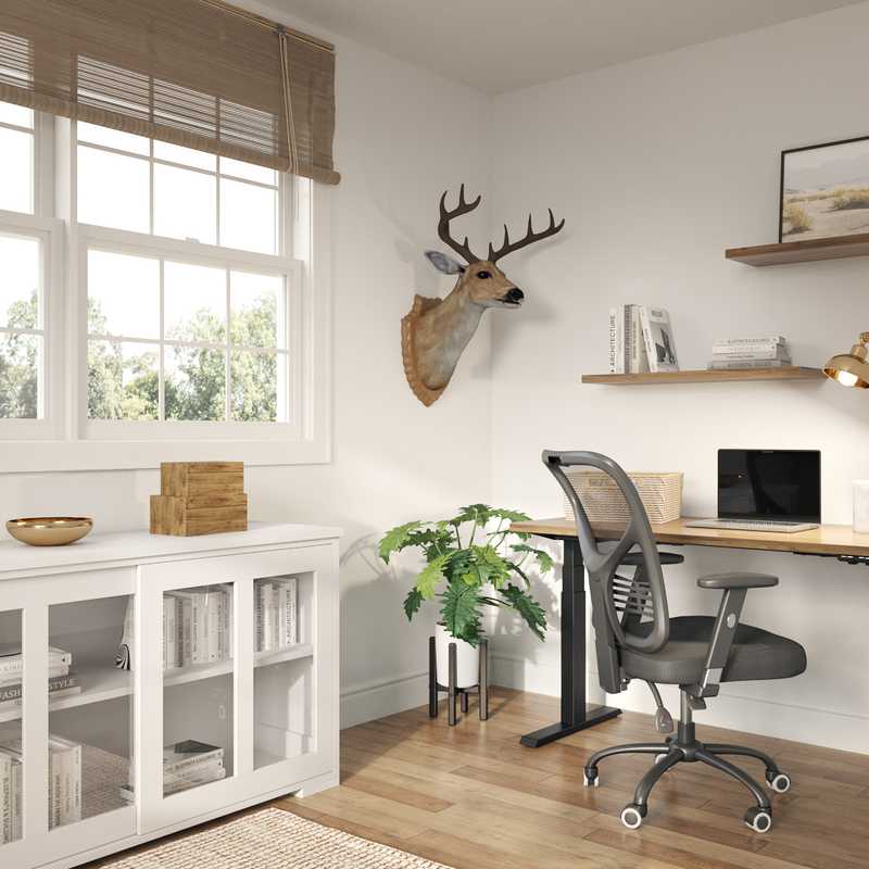 Classic, Glam, Minimal Office Design by Havenly Interior Designer Amanda