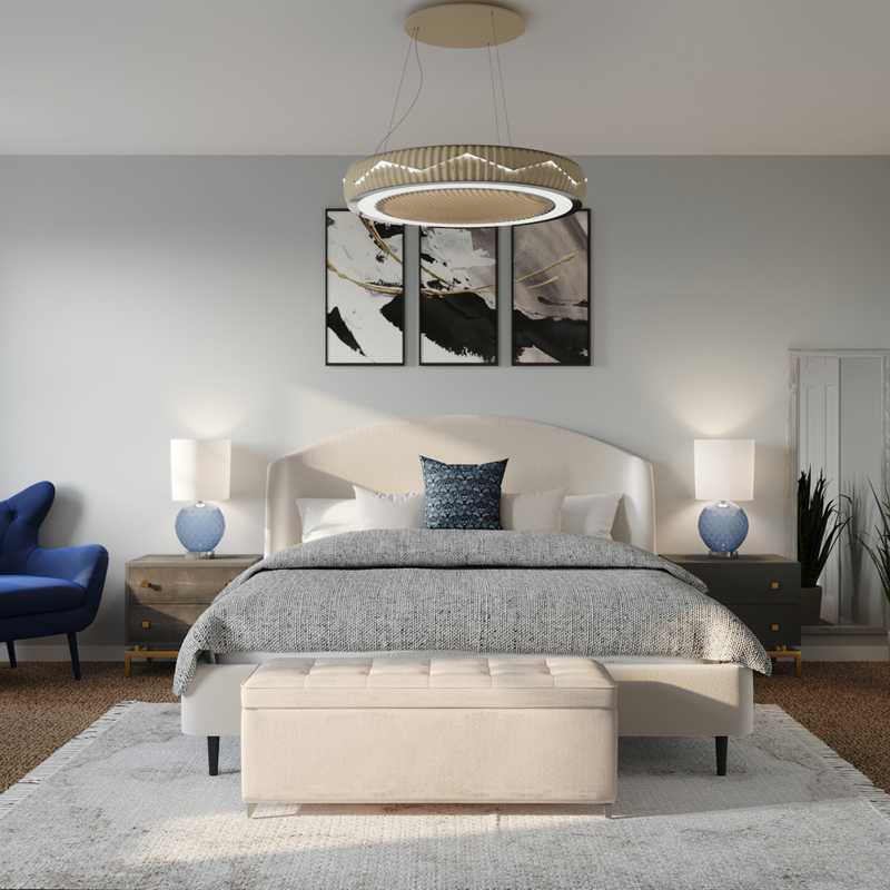 Modern, Coastal, Glam, Farmhouse Bedroom Design by Havenly Interior Designer Michelle