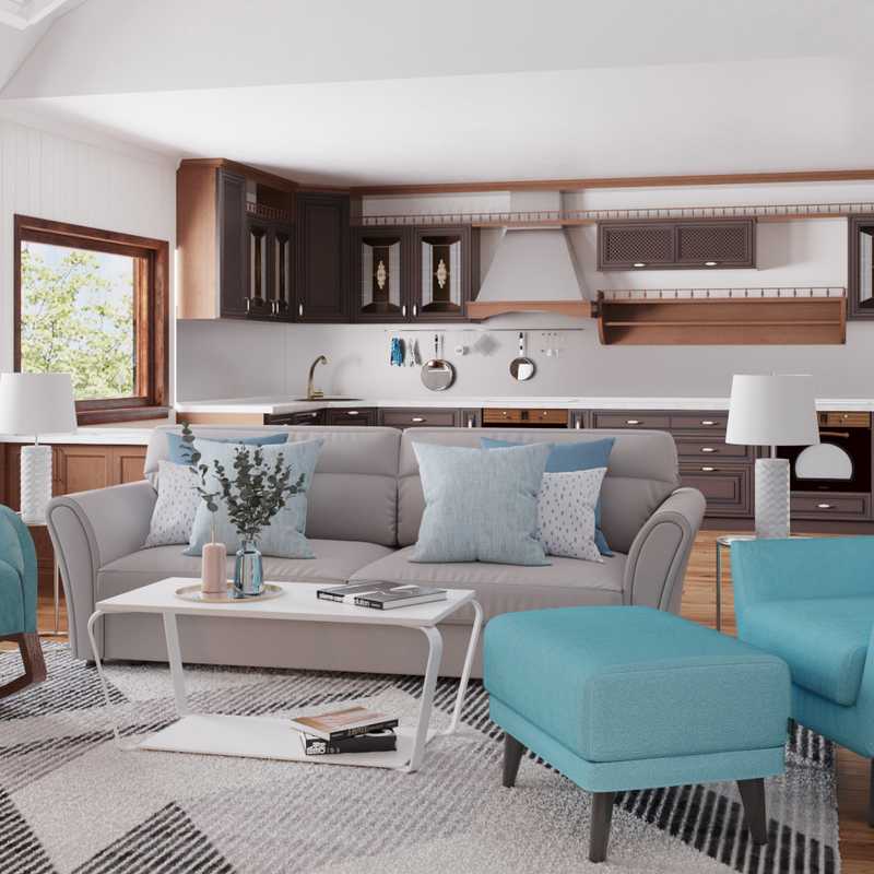 Contemporary, Scandinavian Living Room Design by Havenly Interior Designer Eleasud