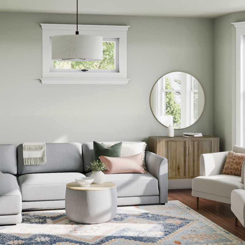 Eclectic, Bohemian, Midcentury Modern Living Room Design by Havenly Interior Designer Alexandra