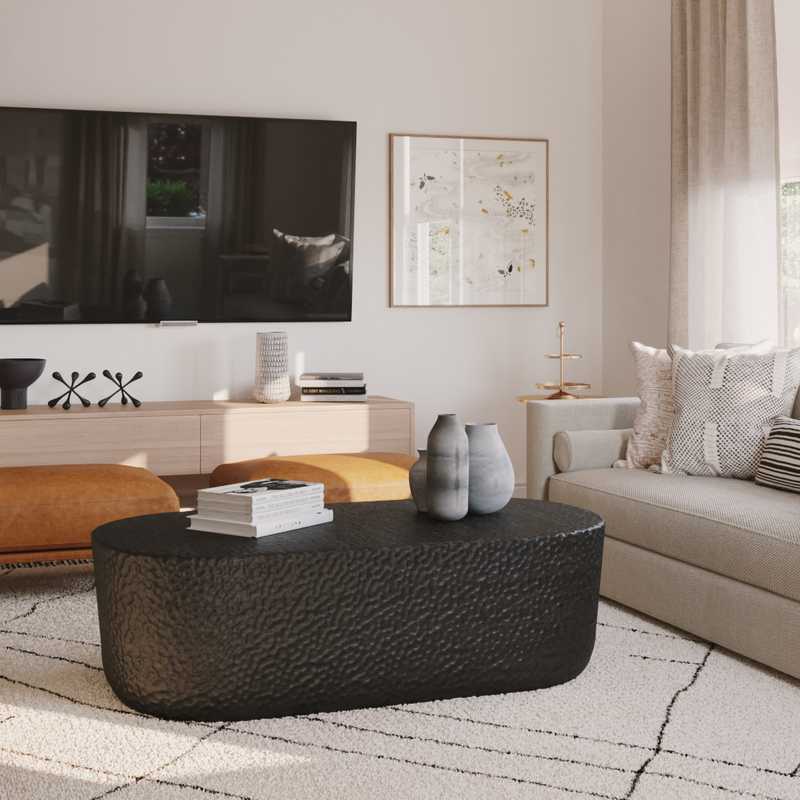 Contemporary, Modern, Glam, Midcentury Modern Living Room Design by Havenly Interior Designer Mirella