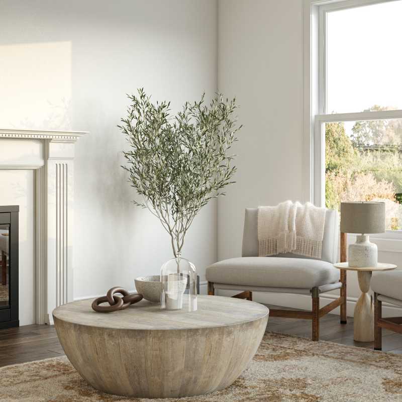 Classic, Farmhouse, Minimal Living Room Design by Havenly Interior Designer Alexandra