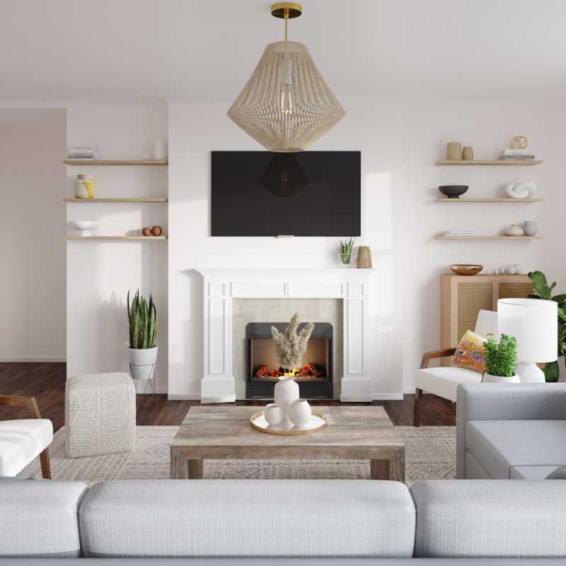 Bohemian, Midcentury Modern Living Room Design by Havenly Interior Designer Camila