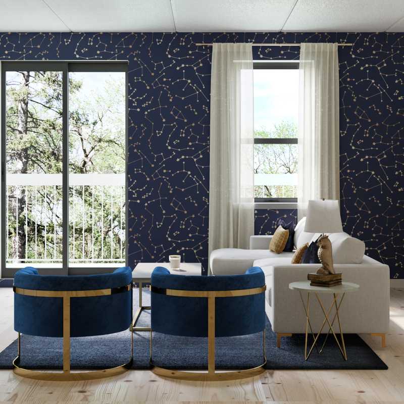 Eclectic, Glam Living Room Design by Havenly Interior Designer Samantha