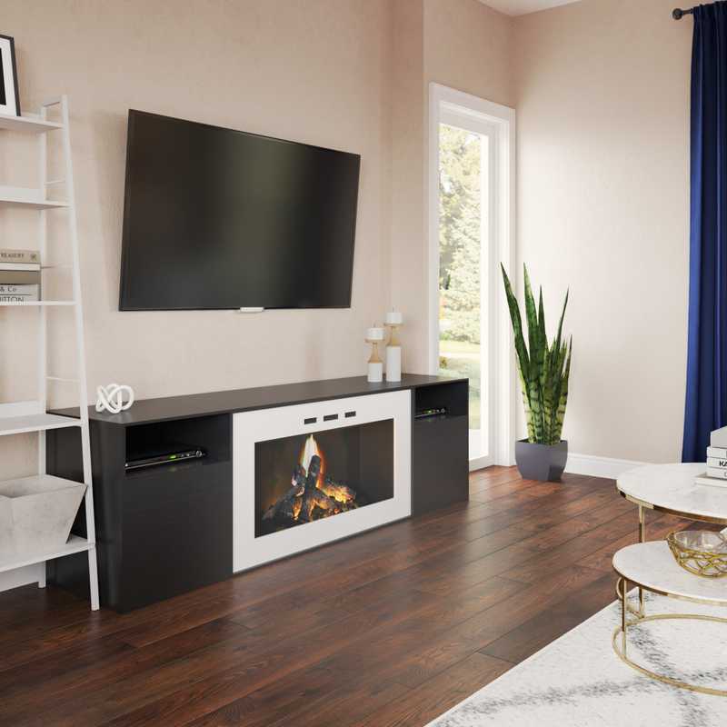 Glam, Midcentury Modern, Preppy Living Room Design by Havenly Interior Designer Isadora