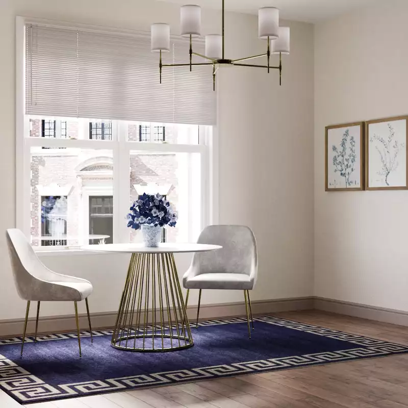 Classic, Bohemian, Coastal, Glam Dining Room Design by Havenly Interior Designer Isadora