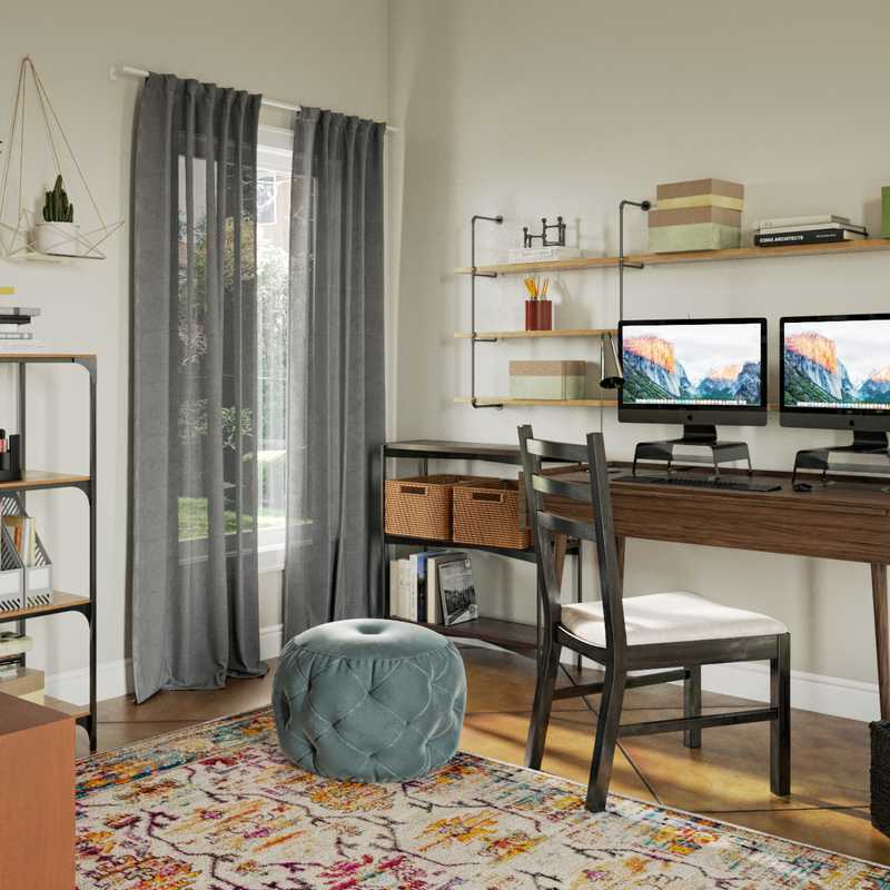 Midcentury Modern Office Design by Havenly Interior Designer Luciano