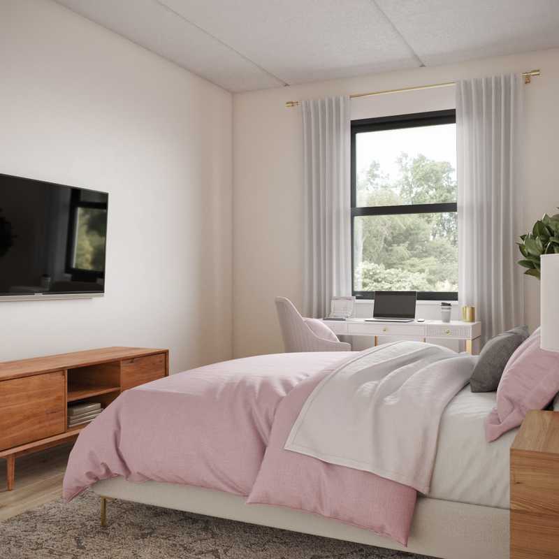 Glam, Midcentury Modern Bedroom Design by Havenly Interior Designer Samantha