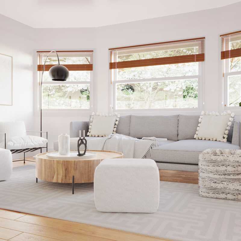 Bohemian, Midcentury Modern Living Room Design by Havenly Interior Designer Francina