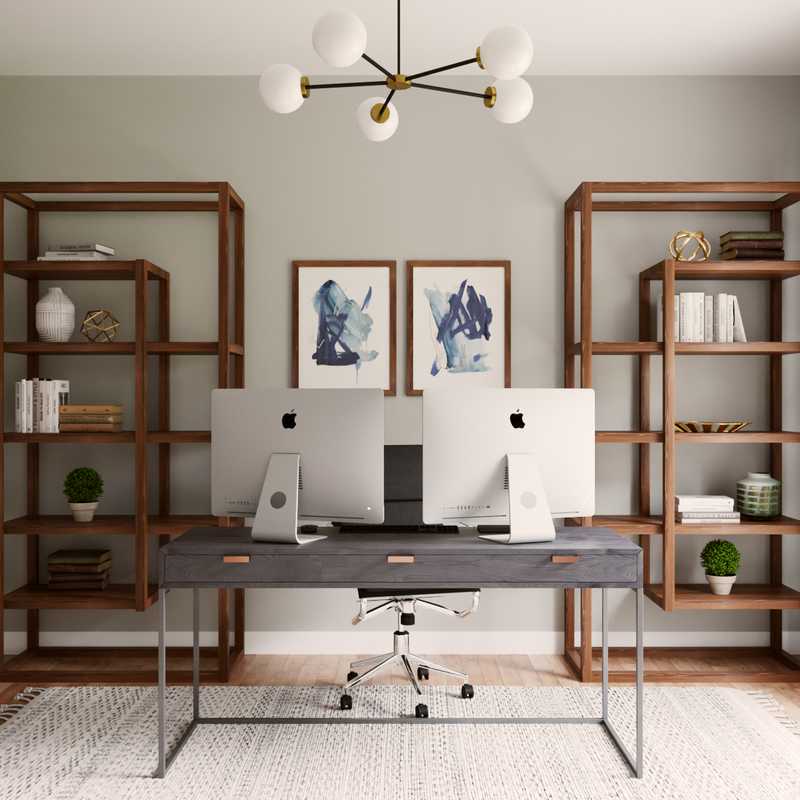 Midcentury Modern Office Design by Havenly Interior Designer Haley