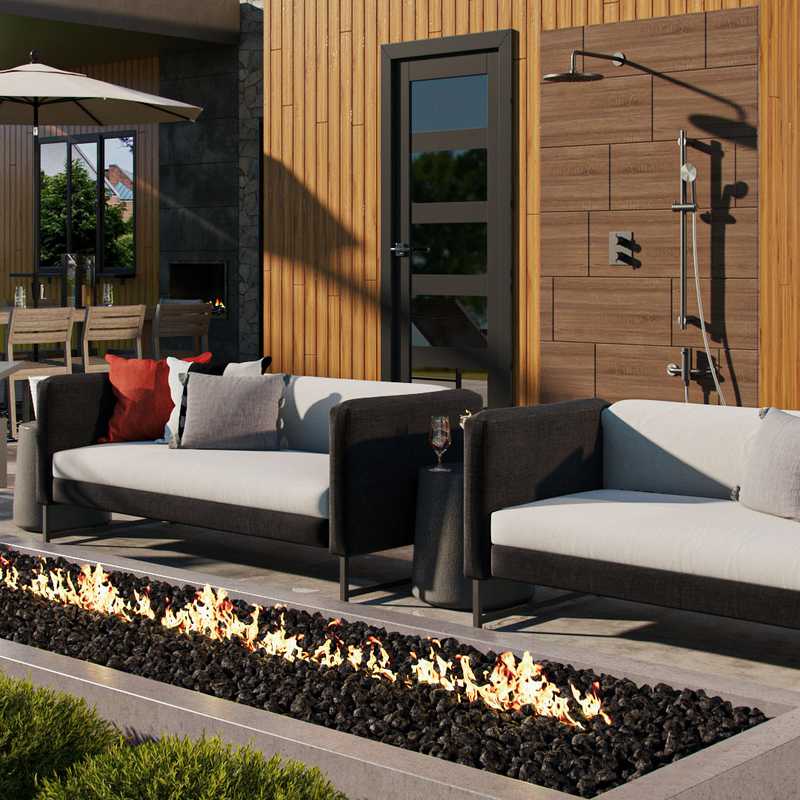 Modern, Midcentury Modern, Minimal Outdoor Space Design by Havenly Interior Designer Katie