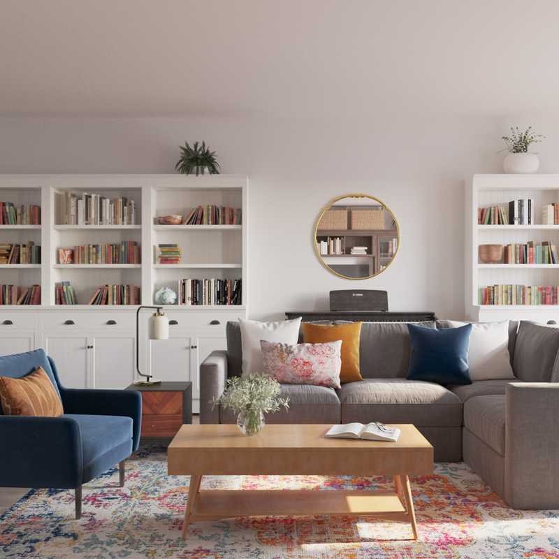 Eclectic, Bohemian, Midcentury Modern Living Room Design by Havenly Interior Designer Amanda