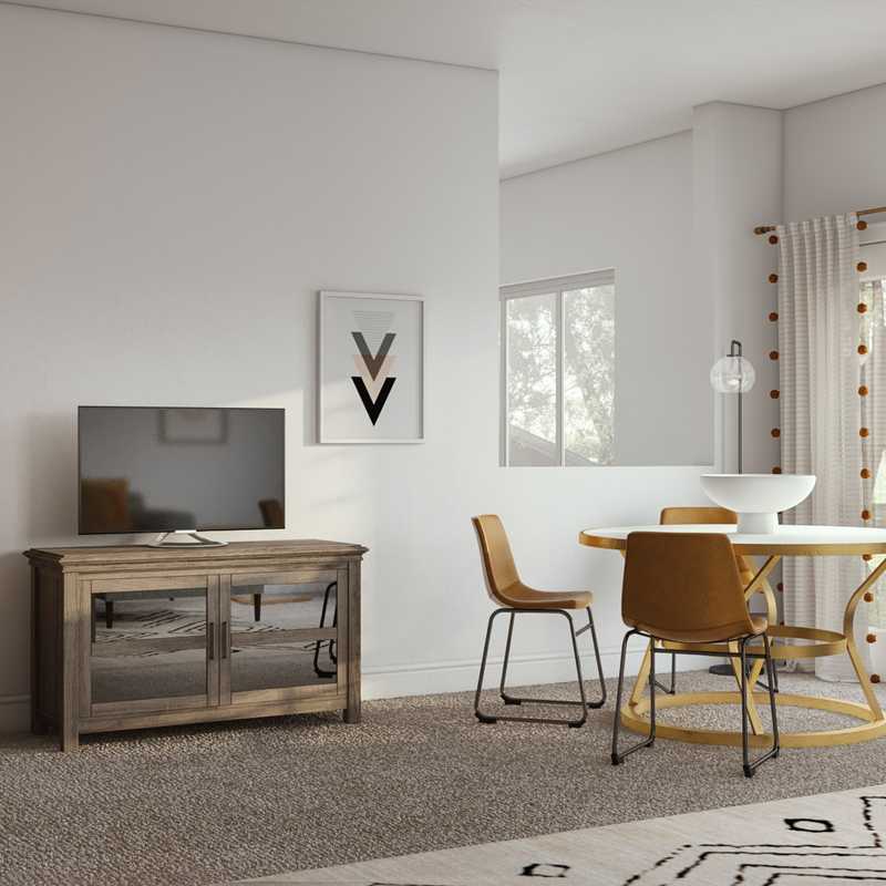 Bohemian, Midcentury Modern, Minimal Living Room Design by Havenly Interior Designer Hayley