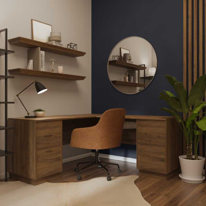 Modern, Classic, Midcentury Modern Office Design by Havenly Interior Designer Anny