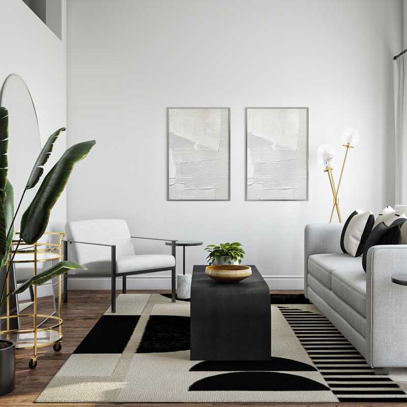 Contemporary, Glam Living Room Design by Havenly Interior Designer Troyce
