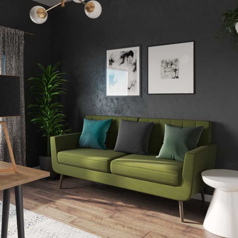 Bohemian, Industrial, Midcentury Modern Office Design by Havenly Interior Designer Priscila