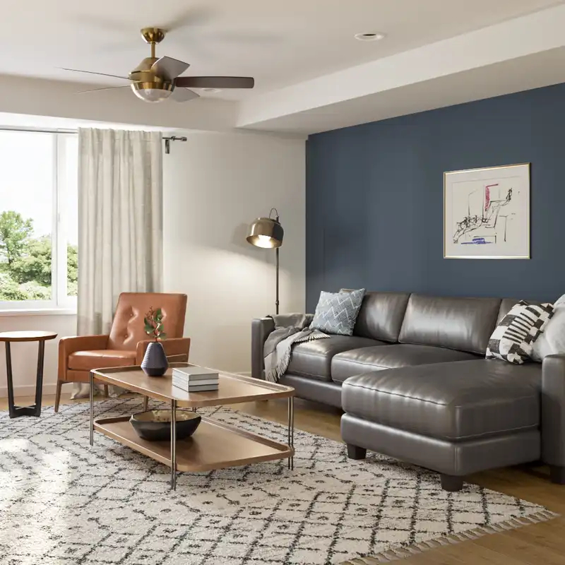 Contemporary, Modern, Transitional, Midcentury Modern Living Room Design by Havenly Interior Designer David