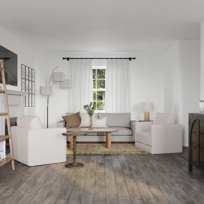 Farmhouse, Transitional Living Room Design by Havenly Interior Designer Mariel