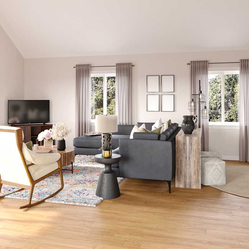 Modern, Bohemian, Transitional, Midcentury Modern, Scandinavian Living Room Design by Havenly Interior Designer Ingrid