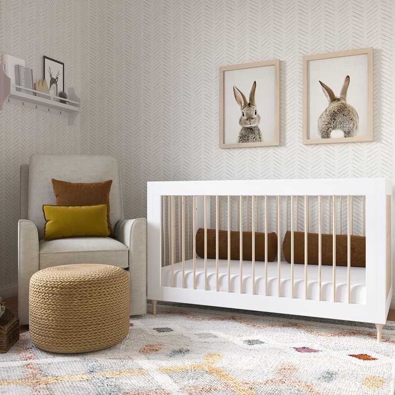 Modern, Bohemian, Transitional, Scandinavian Nursery Design by Havenly Interior Designer Jimena