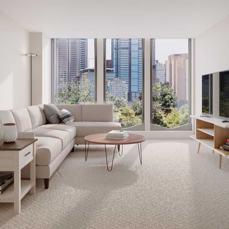 Modern, Midcentury Modern Living Room Design by Havenly Interior Designer Amanda