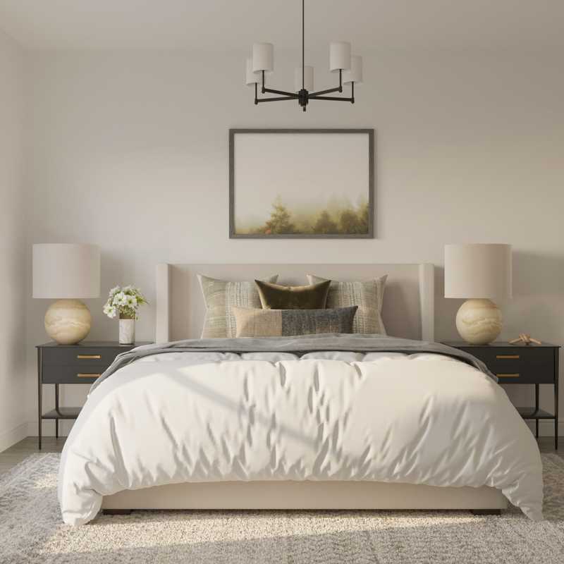 Rustic, Transitional, Midcentury Modern Bedroom Design by Havenly Interior Designer Paulina