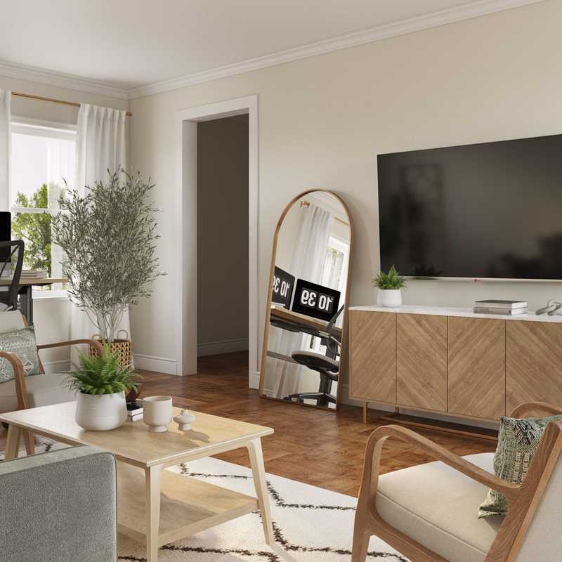 Bohemian, Midcentury Modern Living Room Design by Havenly Interior Designer Barbara