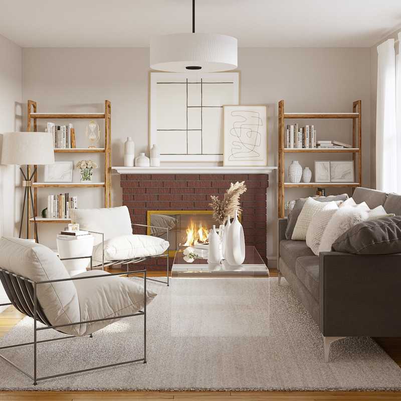 Glam, Scandinavian Living Room Design by Havenly Interior Designer Stefhaniene