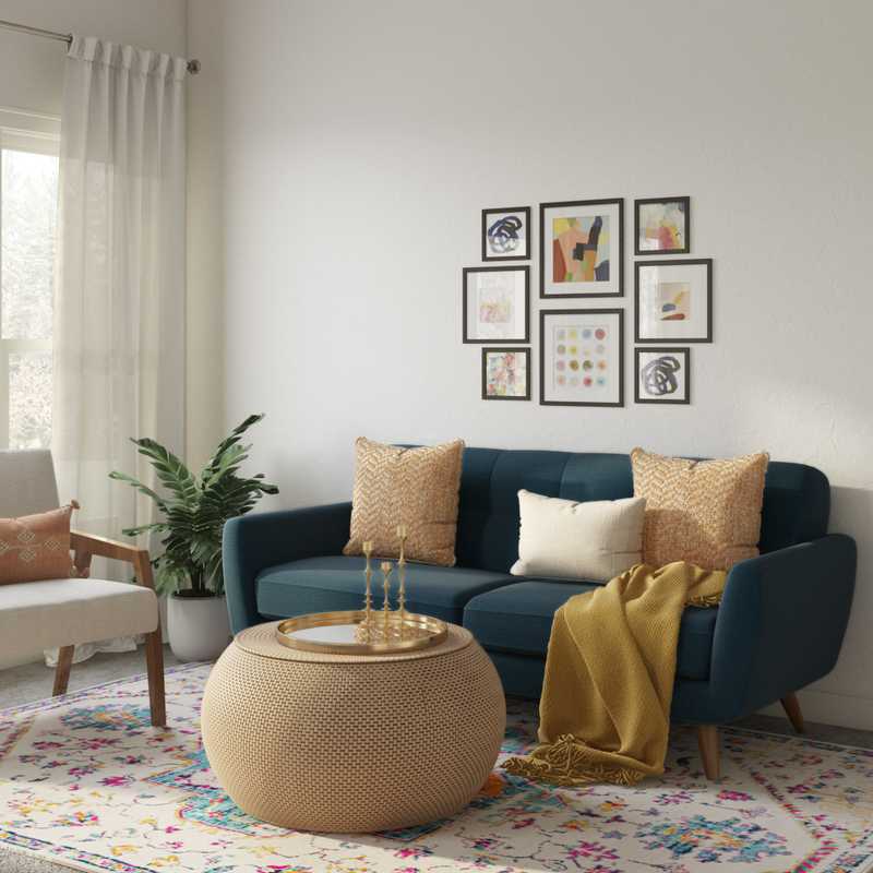 Bohemian, Midcentury Modern Office Design by Havenly Interior Designer Allison